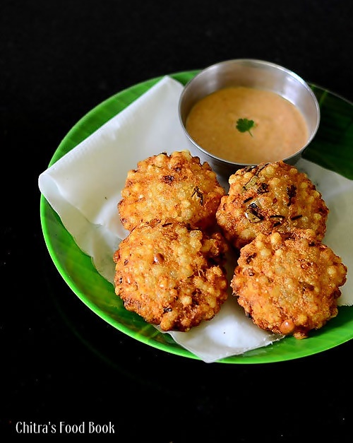 Sabudana Vada With Chutney Recipe / Javvarisi Vadai / Sago Vada