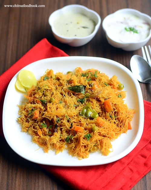 Vermicelli upma with vegetables Vermicelli upma with vegetables
